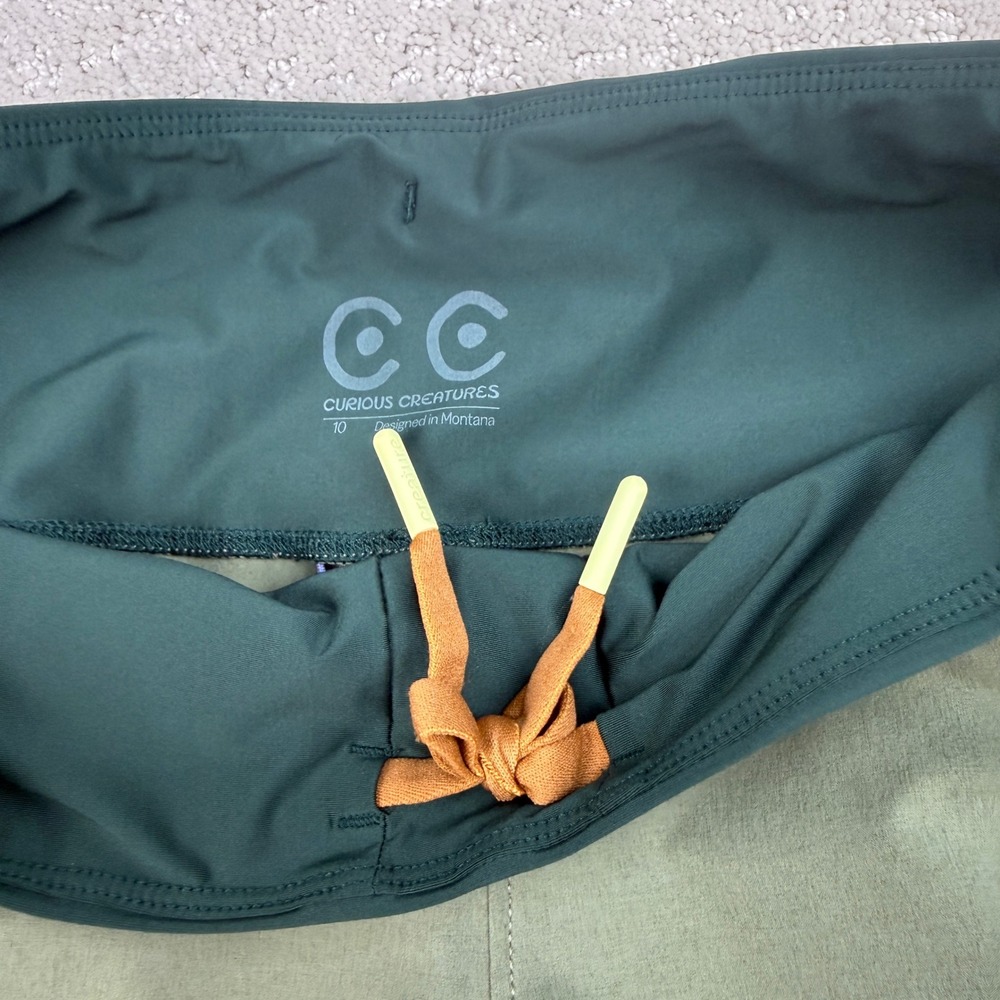 Curious Creatures Sun Dog Short Women Size S Green MTB Colorblock Zipper Pockets - Picture 7 of 9